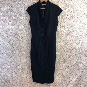Calvin Klein - Black Button Front Career Dress